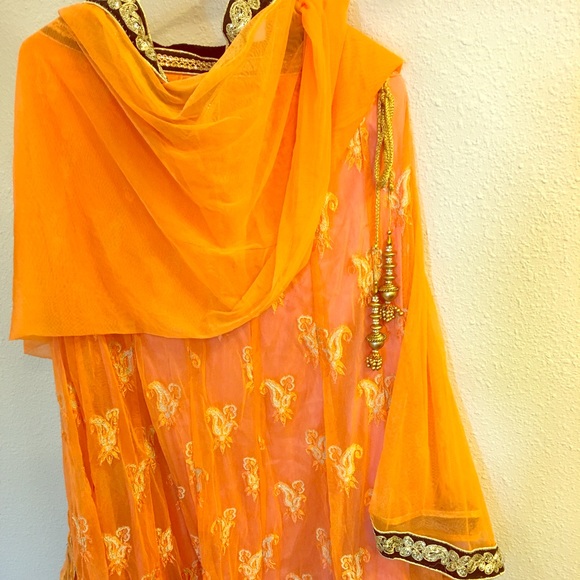Beautiful Indian Styled Orange Lehenga - Picture 1 of 4